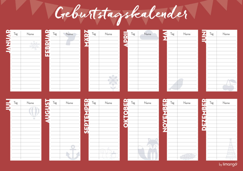 26+ Listen von Vorlage Geburtstagskalender Gratis! Weitere ideen zu