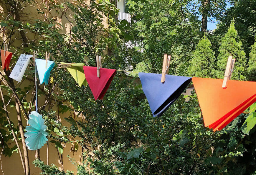 Girlande selber machen für den Garten